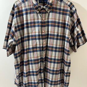 Ralph Lauren Button Down Up Shirt Adult 2XB Indian Bleeding Madras Plaid Mens